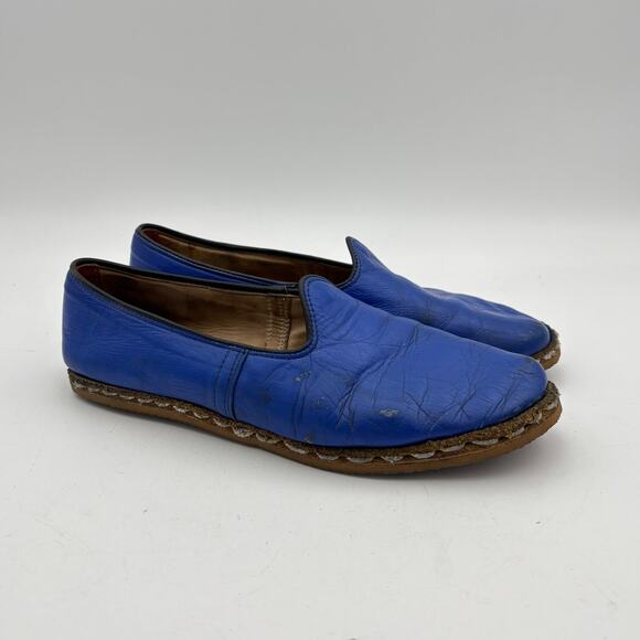 Sabah Blue Buffalo Leather Loafers Slip On Shoes Men's 40 US 8.5 Minimalist Rare - Picture 1 of 14